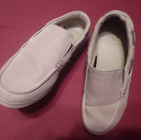 Crocs Khaki Beach Line Boat Shoes Mens 9 - Picture 7 of 8